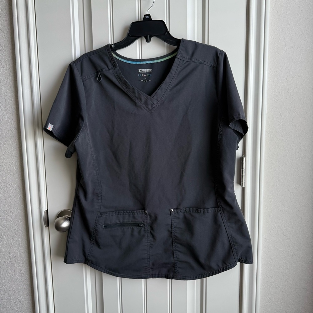 Scrubstar Gray V-Neck Scrub Top